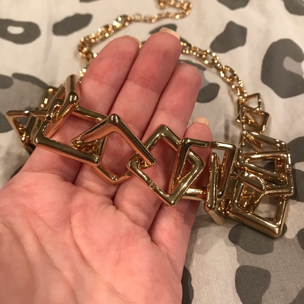 Express Gold Square Design Necklace